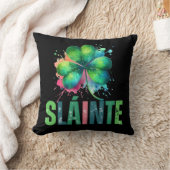 水彩シャムロック – スラインテ – 聖パトリックの日 クッション (ブランケット)