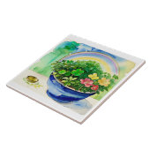 水彩シャムロック&レインボータイル – アイルランド タイル (側面)