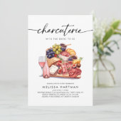 水彩シャルキュテリーチーズボードブライダルシャワー 招待状 (スタンド正面)