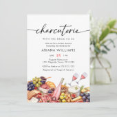 水彩シャルキュテリーチーズボードブライダルシャワー 招待状 (スタンド正面)