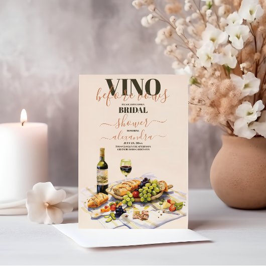 水彩シャルキュテリーチーズボードブライダルシャワー 招待状