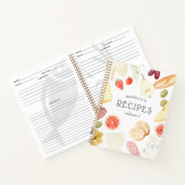 水彩シャルキュテリーパーソナライズされたレシピ ノートブック (内部)