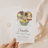 水彩シャルキュテリーボード婚約パーティ 招待状