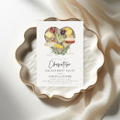 水彩シャルキュテリーボード婚約パーティ 招待状