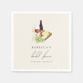 水彩シャルキュテリーワイン&チーズブライダルシャワー スタンダードカクテルナプキン (正面)