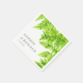 水彩シャルトレウスグリーン離れファーン結婚ズ スタンダードカクテルナプキン (角)