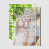 水彩シャルトレウスグリーン離れファーン結婚ズ ベラム紙招待状 (オフセット (カップル))