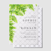水彩シャルトレウスグリーン離れファーン結婚ズ ベラム紙招待状 (オフセット (招待状))