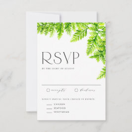 水彩シャルトレウスグリーン離れファーン結婚ズ 出欠カード