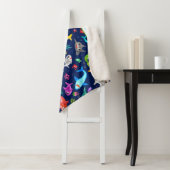 水彩シャークファミリー可愛パーソナライズされたい シェルパブランケット (インサイチュ)