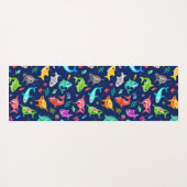 水彩シャークファミリー可愛パーソナライズされたい ヨガマット (裏面(横))