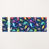 水彩シャークファミリー可愛パーソナライズされたい ヨガマット (正面(横))