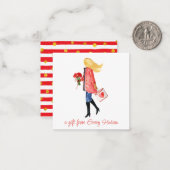 水彩ショッピングファッションガールギフトエンクロージャー ノートカード (正面/裏面インサイチュ)