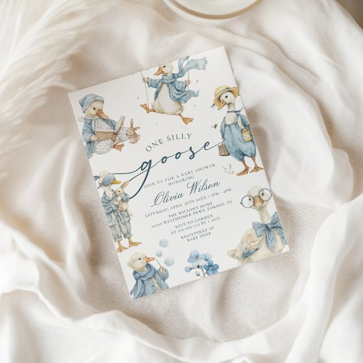 水彩シリーゴースベイビーシャワー 招待状