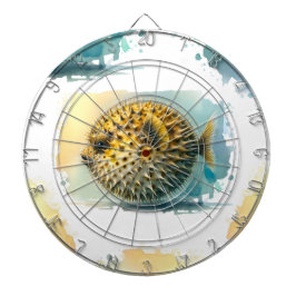 水彩シリーズ：ふぐ ダーツボード