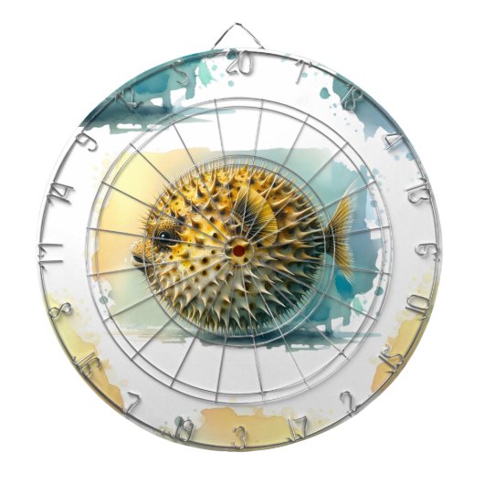 水彩シリーズ：ふぐ ダーツボード (正面)