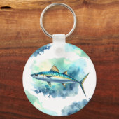 水彩シリーズ:サバ キーホルダー (正面)