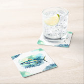 水彩シリーズ：サバ スクエアペーパーコースター (インサイチュ)
