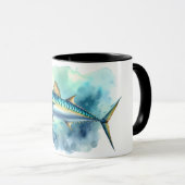 水彩シリーズ：サバ マグカップ (正面右)