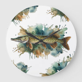 水彩シリーズ:パイク ラージ壁時計