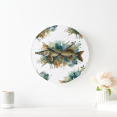 水彩シリーズ：パイク ラージ壁時計 (ホーム)