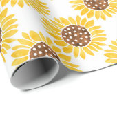 水彩シルエットひまわり模様 ラッピングペーパー (ロールコーナー)