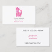 水彩シルエットピンクメイクアップアーティストエレガント 名刺 (正面/裏面)