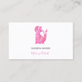 水彩シルエットピンクメイクアップアーティストエレガント 名刺 (正面)