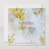 水彩シルバー&金ゴールドサプ葉リ誕生日 招待状 (裏面)