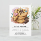 水彩シンプルおしゃれクッキー誕生日 招待状 (スタンド正面)