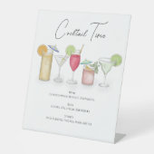 水彩シンプルおもしろいお洒落カクテルドリンク 台座サイン (正面)