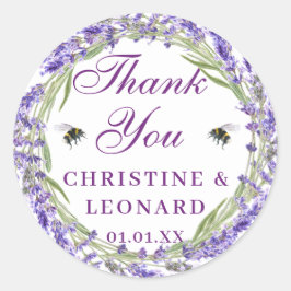 水彩シンプルエレガントな結婚式 ラウンドシール