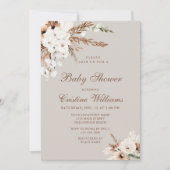 水彩シンプルエレガントボヘミアンベビーシャワー 招待状 (正面)