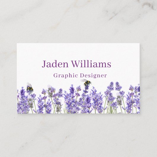 水彩シンプルエレガントボーモダンホ 名刺 (正面)