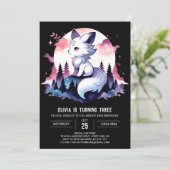 水彩シンプルオオカミ誕生日 招待状 (スタンド正面)