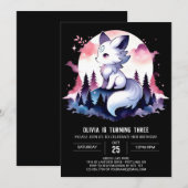 水彩シンプルオオカミ誕生日 招待状 (正面/裏面)