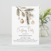 水彩シンプルニュートラルクリスマスパーティー 招待状 (スタンド正面)