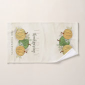 水彩シンプルパンプキングルハッピーサンクスギビング ハンドタオル (ハンドタオル)