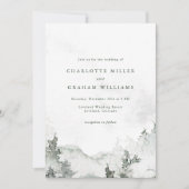 水彩シンプルフォレストウェディング 招待状 (正面)