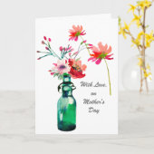 水彩シンプル花エレガント母の日 カード (黄色い花)