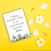 水彩シンプル花母親の休日カード シーズンカード
