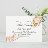 水彩シンプル誕生日エレガント招待状 招待状 (スタンド正面)