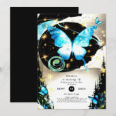 水彩シンプル誕生日 招待状 (正面/裏面)