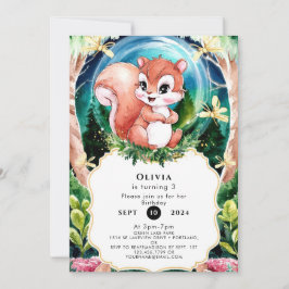 水彩シンプル誕生日 招待状