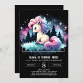 水彩シンプル馬誕生日 招待状 (正面/裏面)