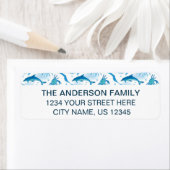 水彩シーアニマルズファミリーネーム差出人住所 ラベル (インサイチュ)