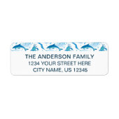 水彩シーアニマルズファミリーネーム差出人住所 ラベル (正面)