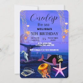 水彩シーアニマルバースデーパーティーへの招待 招待状