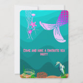 水彩シーアニマルバースデーパーティーへの招待 招待状 (裏面)