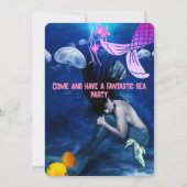 水彩シーアニマルバースデーパーティーへの招待 招待状 (裏面)